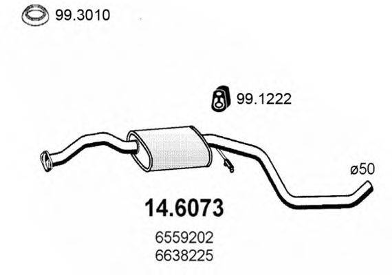 ASSO 146073 Середній глушник вихлопних газів