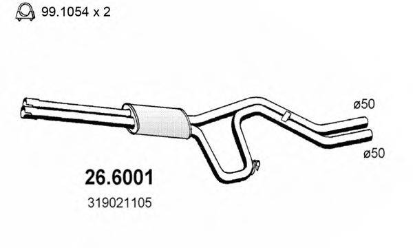 ASSO 266001 Середній глушник вихлопних газів