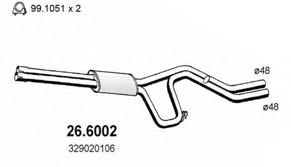 ASSO 266002 Середній глушник вихлопних газів