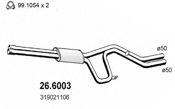 ASSO 266003 Середній глушник вихлопних газів