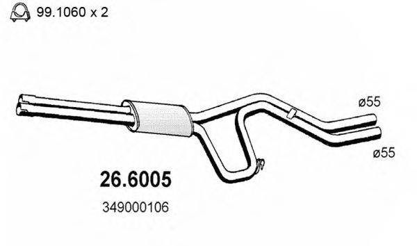 ASSO 266005 Середній глушник вихлопних газів