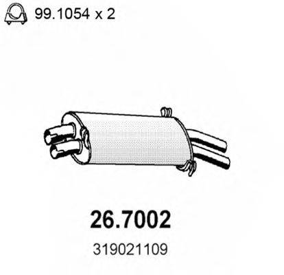 ASSO 267002 Глушник вихлопних газів кінцевий