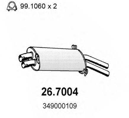 ASSO 267004 Глушник вихлопних газів кінцевий