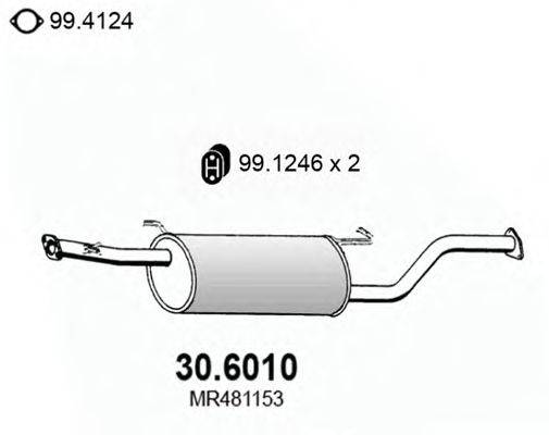 ASSO 306010 Середній глушник вихлопних газів