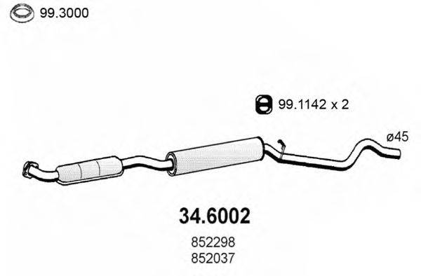 ASSO 346002 Середній глушник вихлопних газів