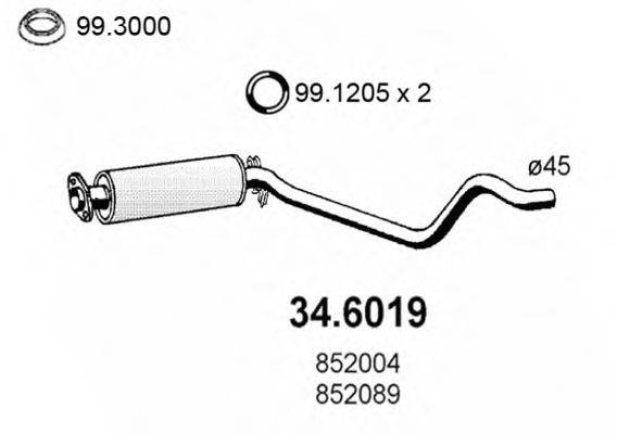 ASSO 346019 Середній глушник вихлопних газів