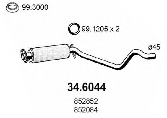 ASSO 346044 Середній глушник вихлопних газів