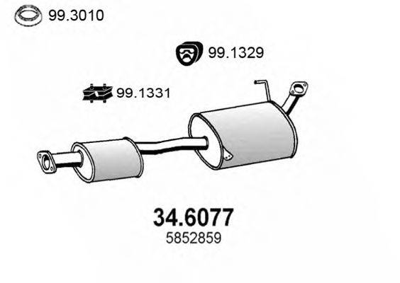 ASSO 346077 Середній глушник вихлопних газів