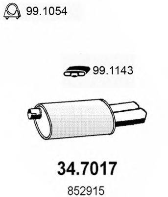 ASSO 347017 Глушник вихлопних газів кінцевий