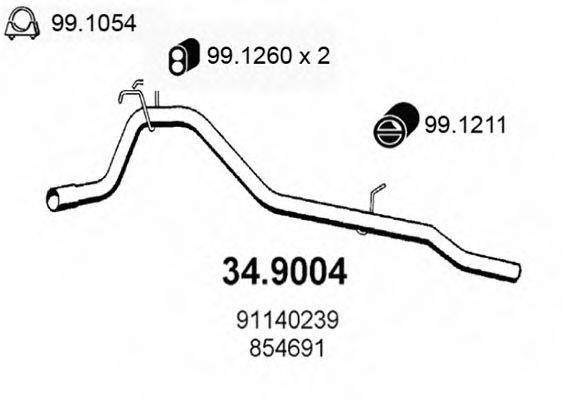 ASSO 349004 Труба вихлопного газу