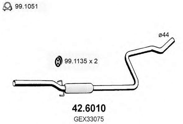 ASSO 426010 Середній глушник вихлопних газів