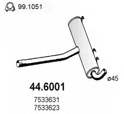 ASSO 446001 Середній глушник вихлопних газів