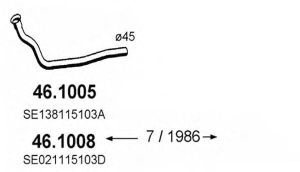 ASSO 461005 Труба вихлопного газу