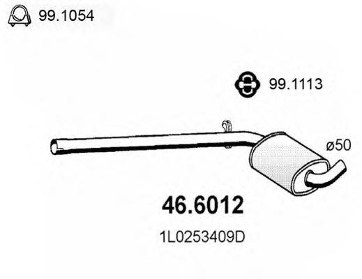 ASSO 466012 Середній глушник вихлопних газів