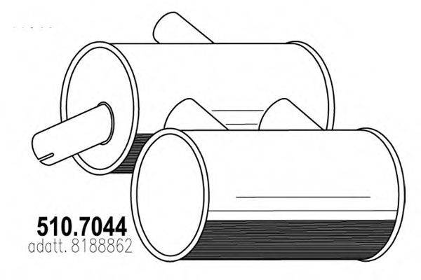 ASSO 5107044 Середній/кінцевий глушник ОГ