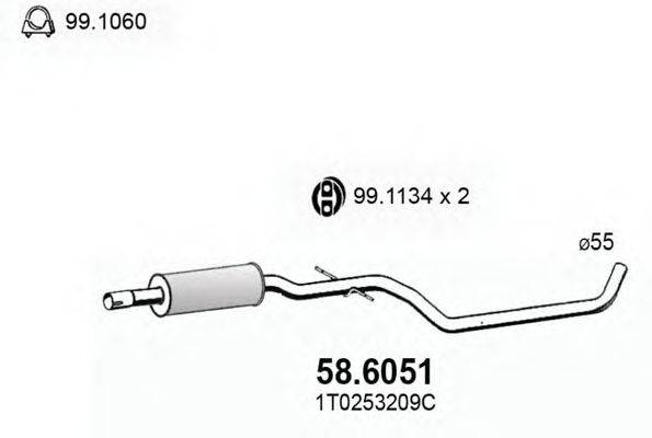 ASSO 586051 Середній глушник вихлопних газів