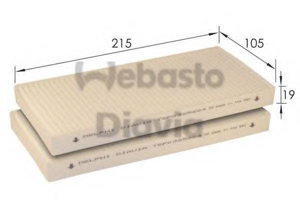 WEBASTO 82D0325224A Фільтр, повітря у внутрішньому просторі