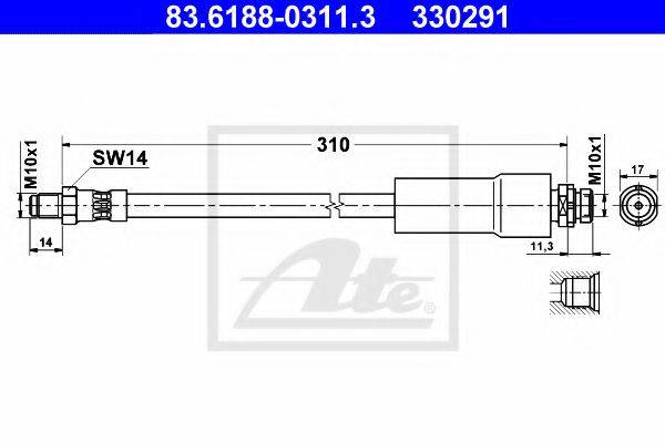ATE 83618803113 Гальмівний шланг