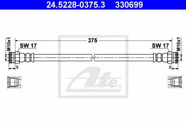 ATE 24522803753 Гальмівний шланг