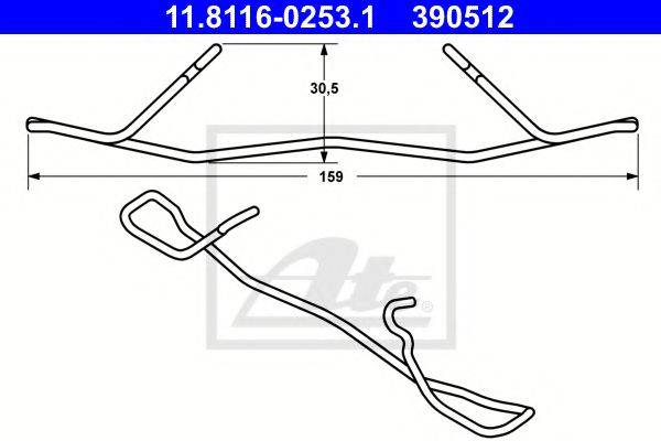 ATE 11811602531 Пружина, гальмівний супорт