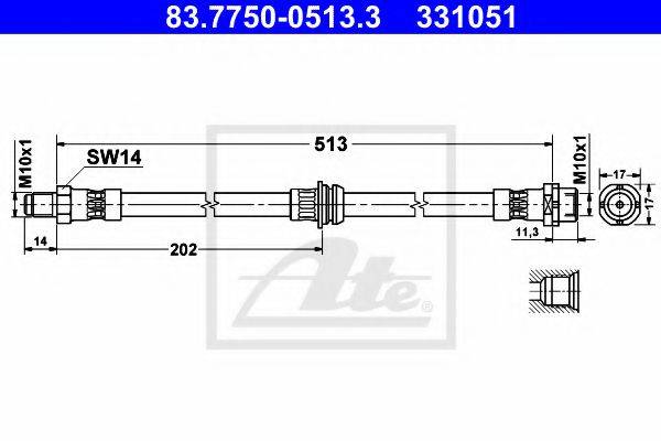 ATE 83775005133 Гальмівний шланг