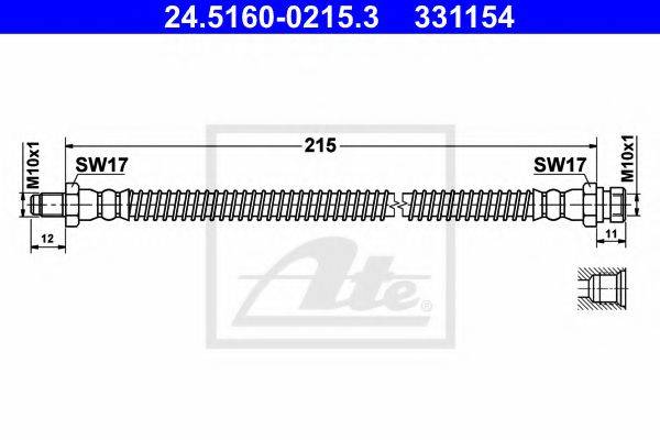 ATE 24516002153 Гальмівний шланг