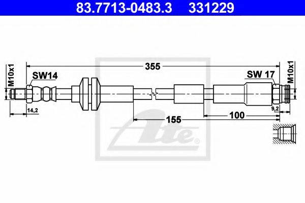 ATE 83771304833 Гальмівний шланг