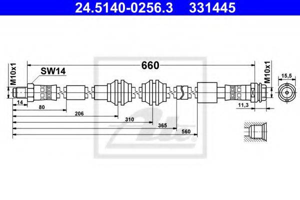 ATE 24514002563 Гальмівний шланг