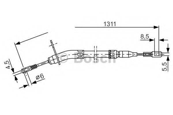 BOSCH 1987477010 Трос, стоянкова гальмівна система