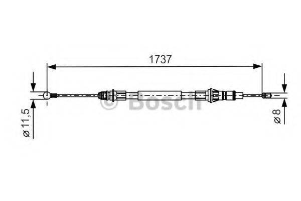 BOSCH 1987477261 Трос, стоянкова гальмівна система