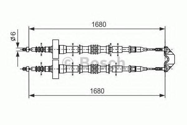 BOSCH 1987477528 Трос, стоянкова гальмівна система