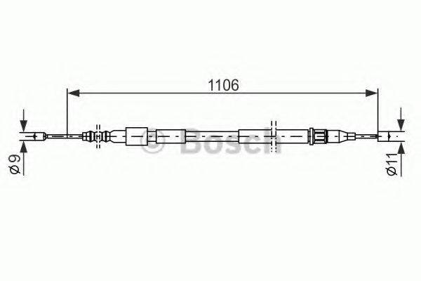 BOSCH 1987477529 Трос, стоянкова гальмівна система