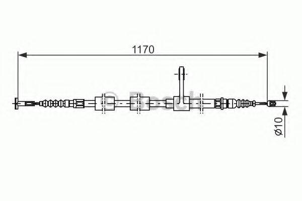 BOSCH 1987477554 Трос, стоянкова гальмівна система