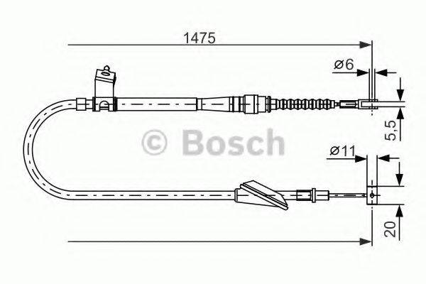 BOSCH 1987477608 Трос, стоянкова гальмівна система