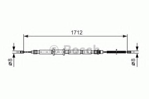 BOSCH 1987477618 Трос, стоянкова гальмівна система