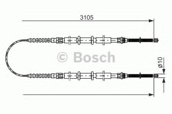 BOSCH 1987477989 Трос, стоянкова гальмівна система