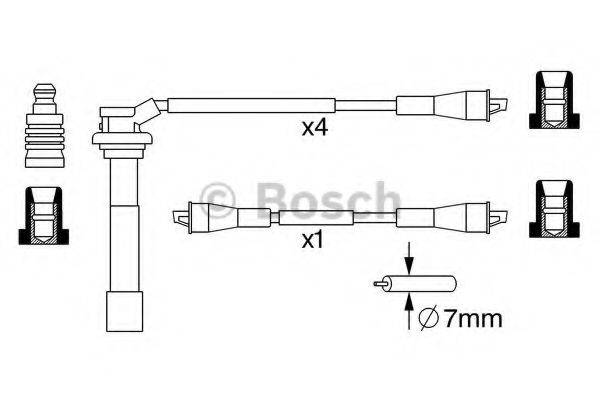 BOSCH 0986357053 Комплект дротів запалювання