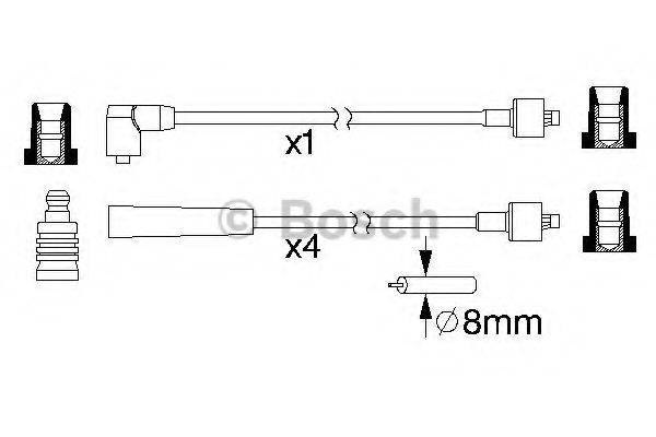 BOSCH 0986357145 Комплект дротів запалювання