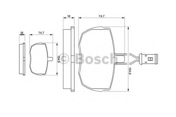 BOSCH 0986424044 Комплект гальмівних колодок, дискове гальмо