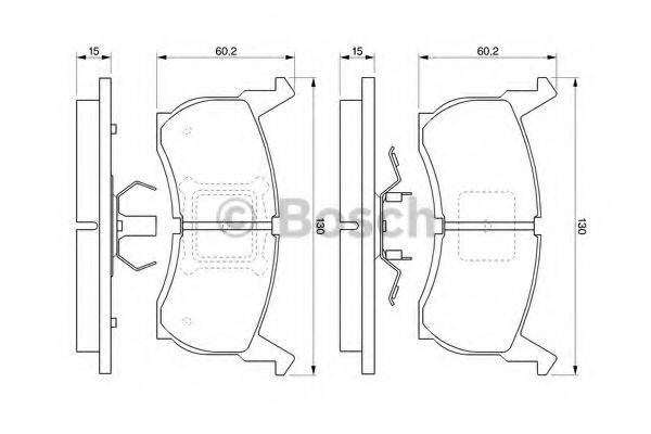 BOSCH 0986424142 Комплект гальмівних колодок, дискове гальмо