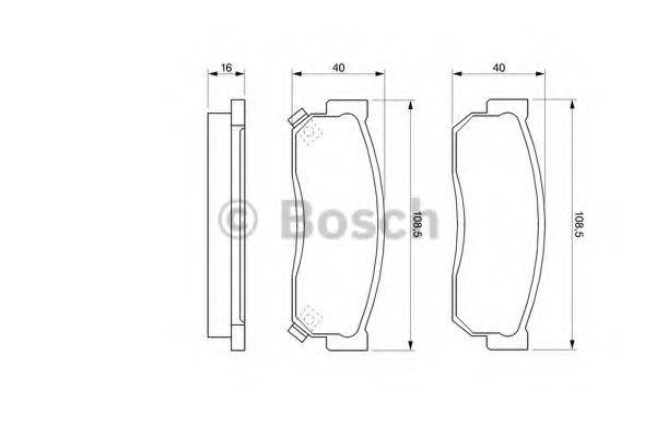 BOSCH 0986424160 Комплект гальмівних колодок, дискове гальмо