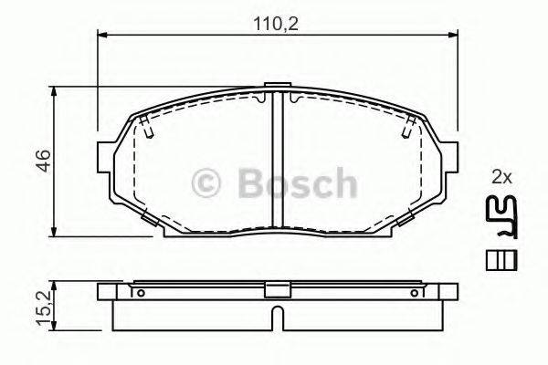 BOSCH 0986424303 Комплект гальмівних колодок, дискове гальмо