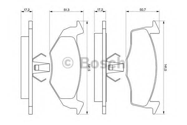 BOSCH 0986424361 Комплект гальмівних колодок, дискове гальмо