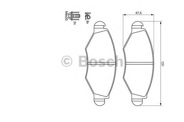 BOSCH 0986424660 Комплект гальмівних колодок, дискове гальмо