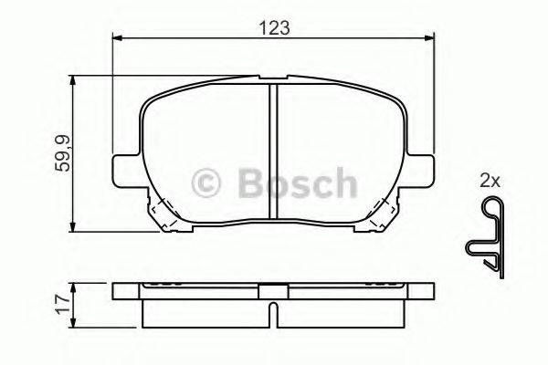 BOSCH 0986424761 Комплект гальмівних колодок, дискове гальмо