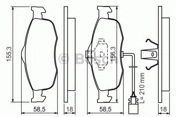 BOSCH 0986460971 Комплект гальмівних колодок, дискове гальмо