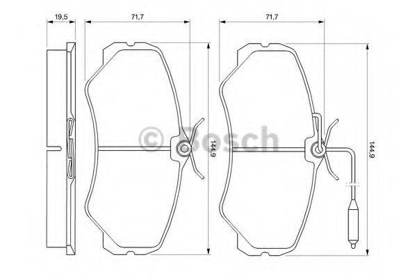 BOSCH 0986460998 Комплект гальмівних колодок, дискове гальмо