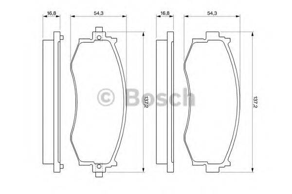 BOSCH 0986461121 Комплект гальмівних колодок, дискове гальмо