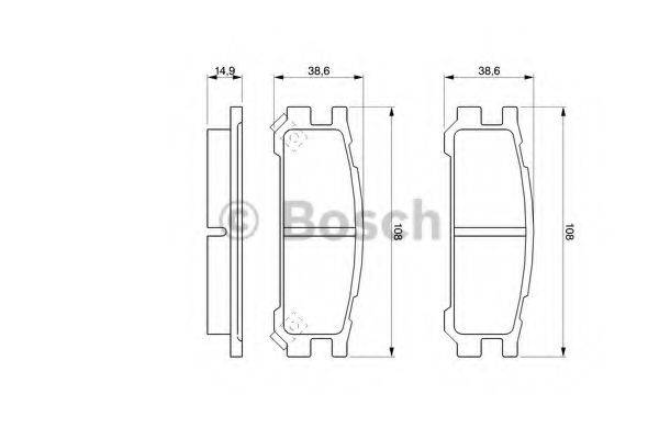 BOSCH 0986461143 Комплект гальмівних колодок, дискове гальмо