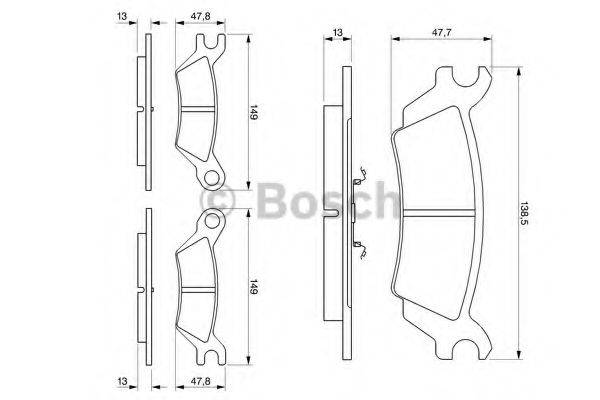 BOSCH 0986468990 Комплект гальмівних колодок, дискове гальмо